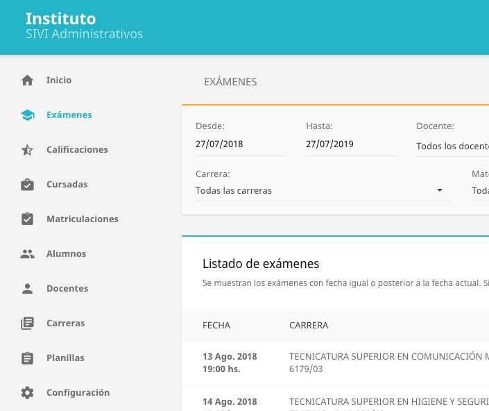 sistema para institutos